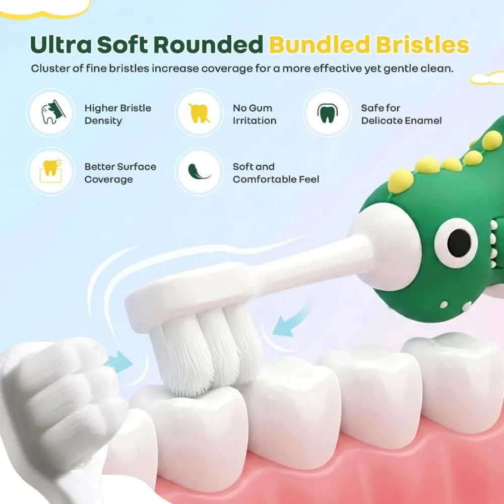 R for Rabbit BPA Free Ultra Soft Toothbrush - Green Dino