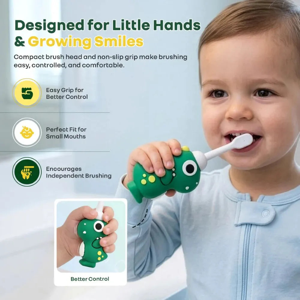 R for Rabbit BPA Free Ultra Soft Toothbrush - Green Dino