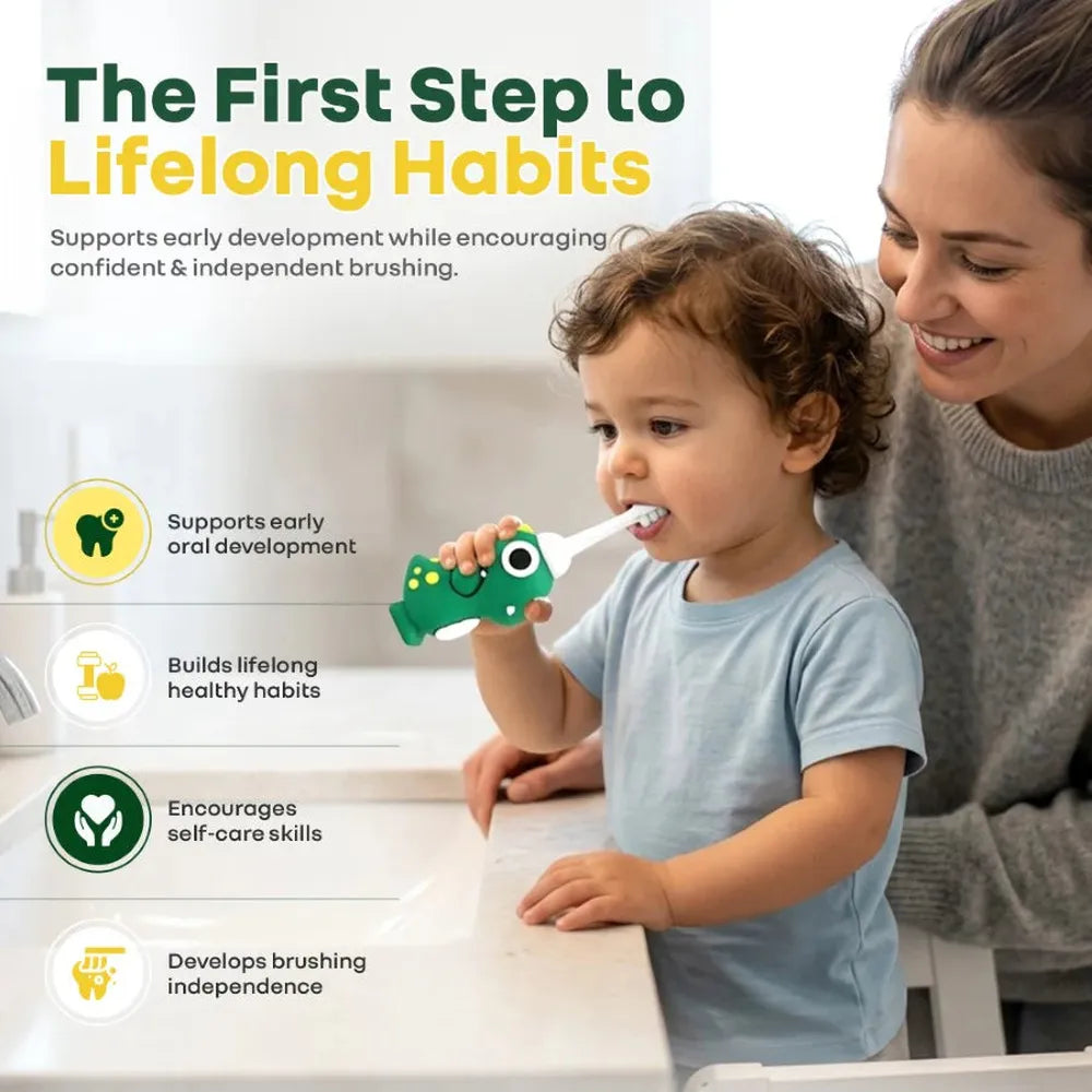 R for Rabbit BPA Free Ultra Soft Toothbrush - Green Dino