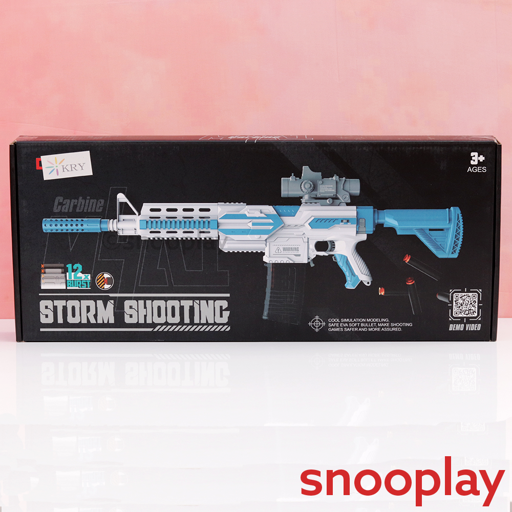 Big Fun Toy's Storm Shooting Submachine Blaster | 20 Soft Foam Bullets (5-14 Years)