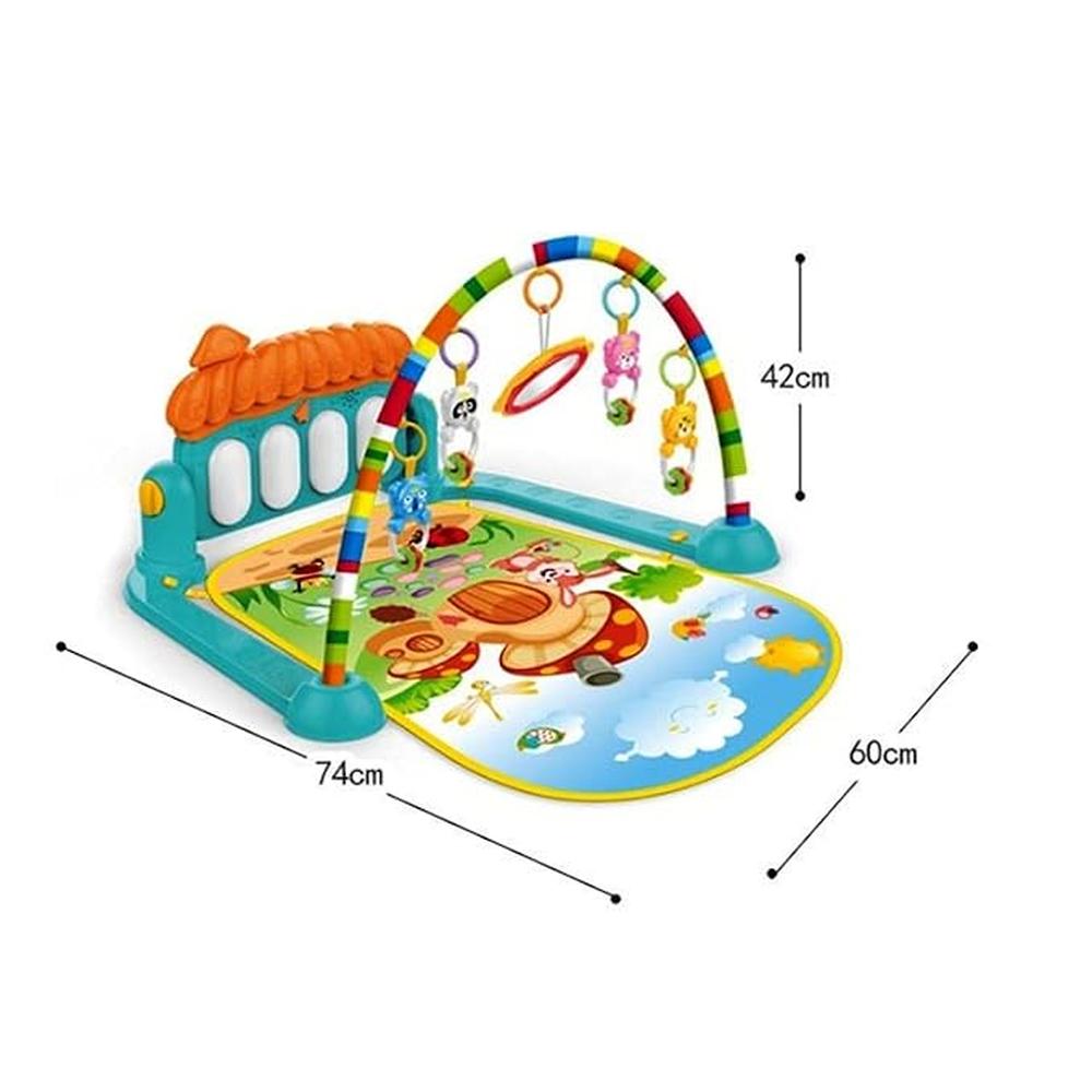 Baby Piano Gym Mat Kick & Play for Babies Up to 2 Years | Hanging Rattles, Music & Lights