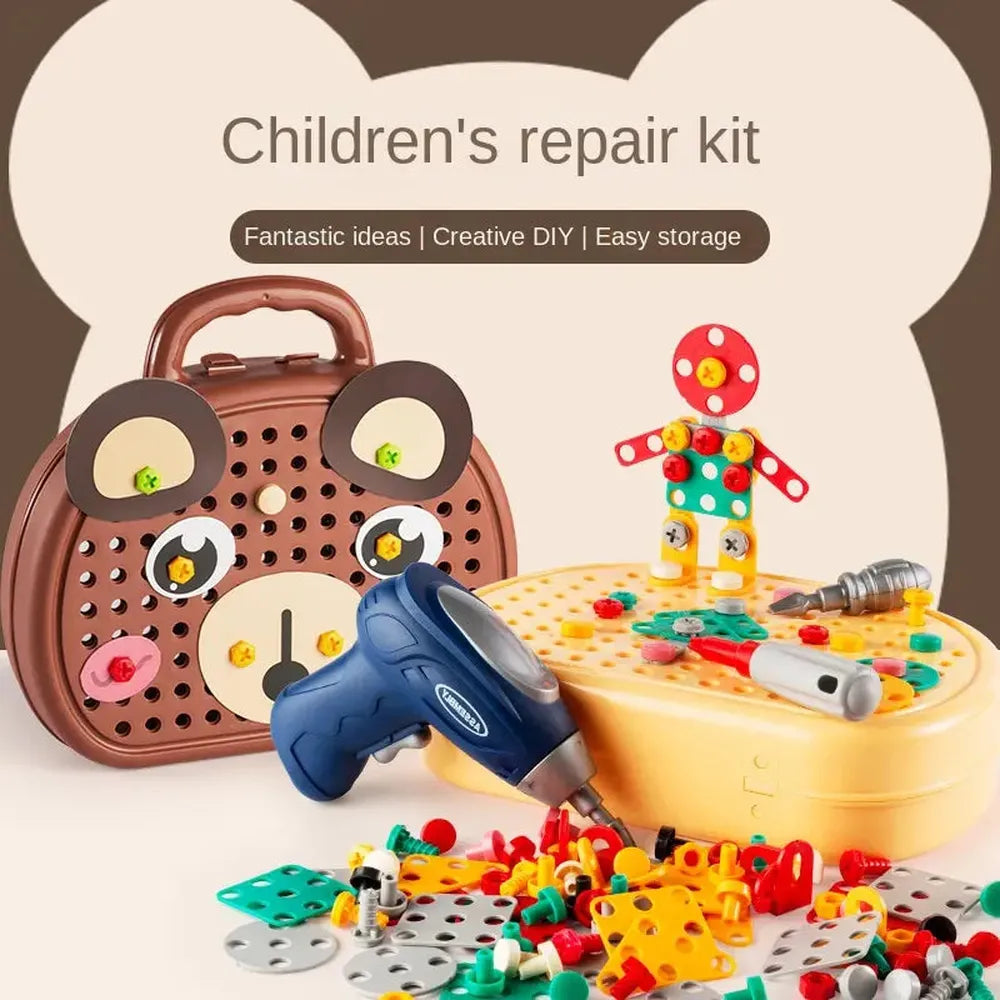 Kidology Assembly Toolbox Baby Puzzle Electric Drill Screwdriver - 203 Pieces