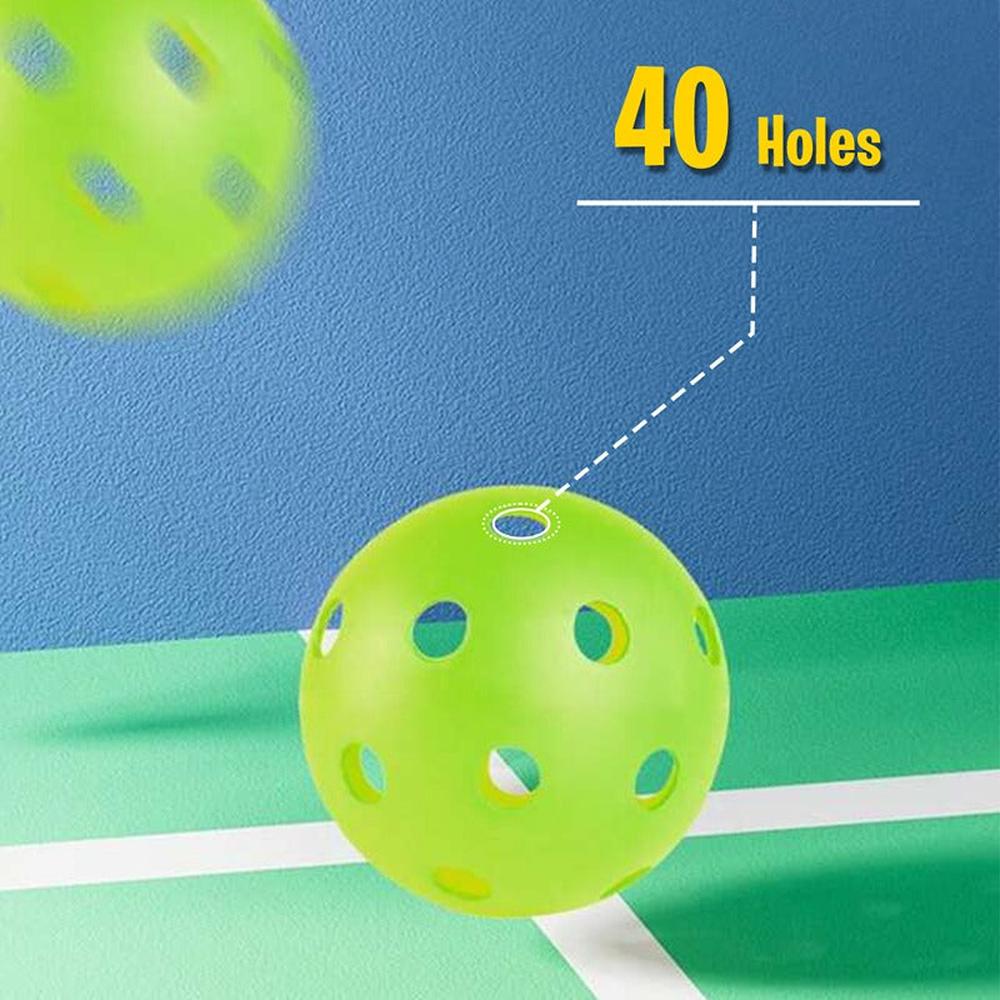 Hop N Play Set of 3 Neon Pickleball Balls with 40 Precision Holes (6 Years till Grown Ups)
