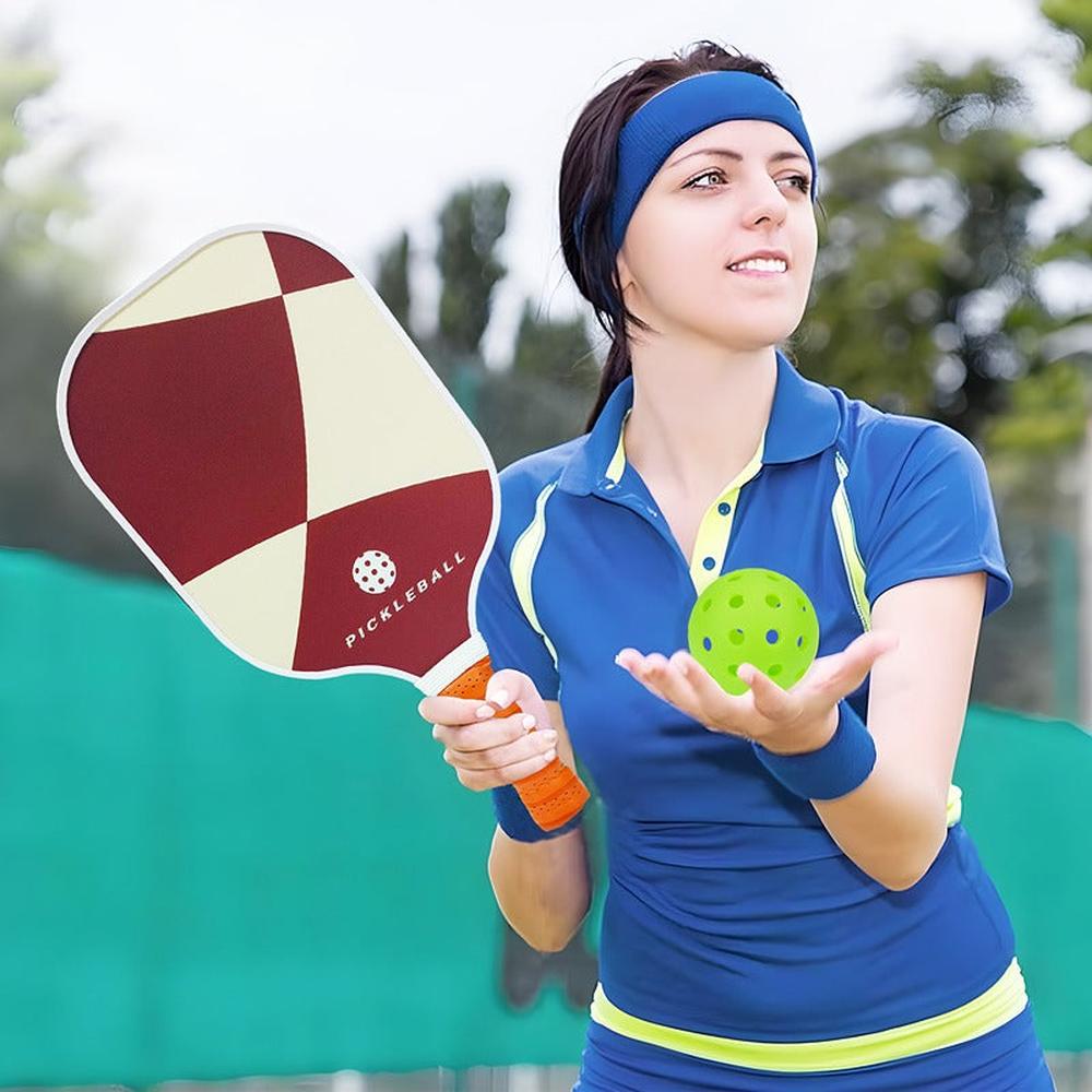 Hop N Play Fiberglass Pickleball Paddle Set - 2 Rackets with Ball (6 Years till Grown Ups)