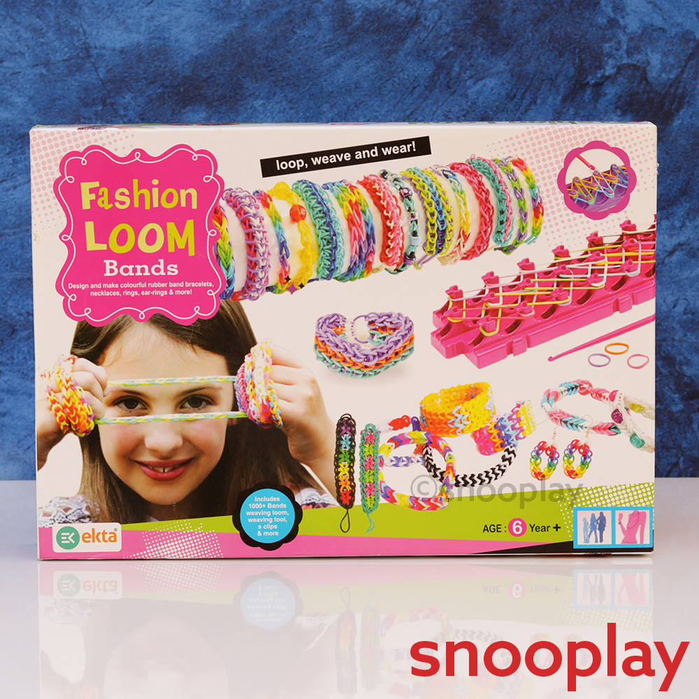 Ekta DIY Fashion Loom Bands Making Kit with Weaving Loom &  1000+ Bands (6-12 Years)