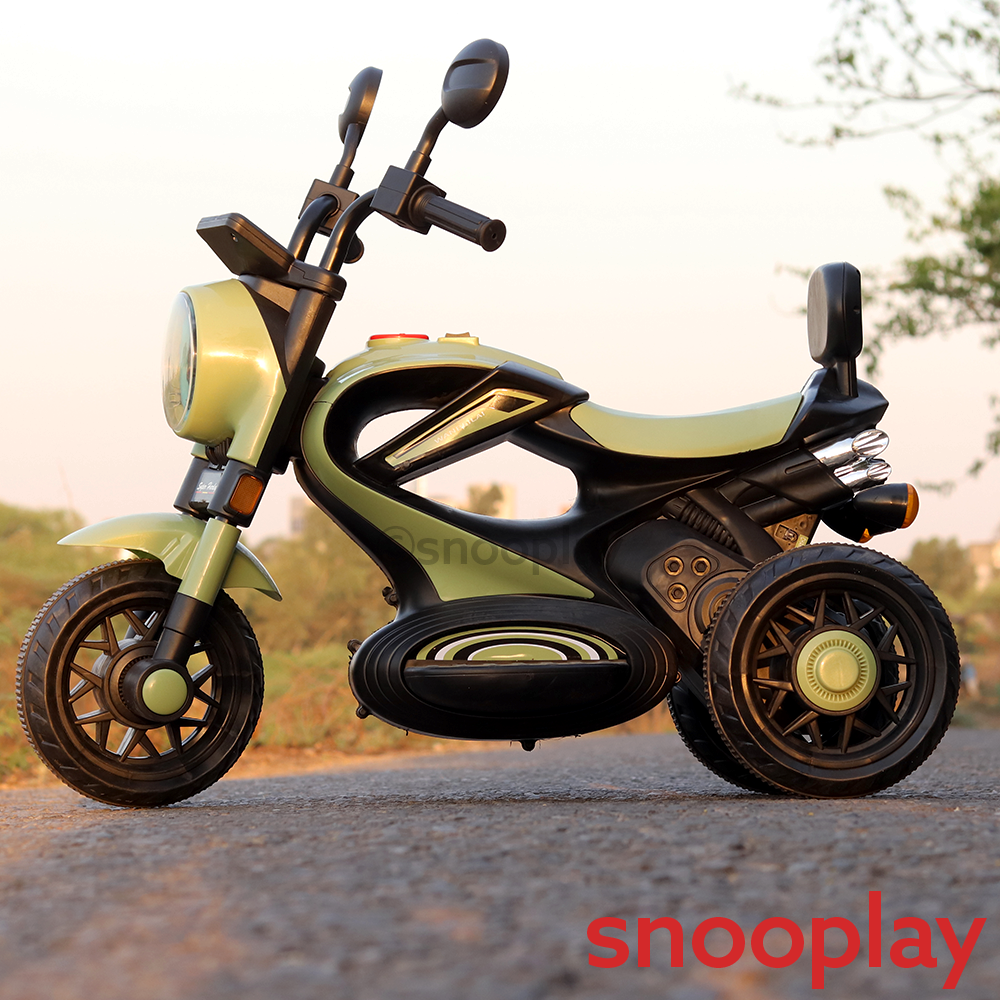 Self Control | Battery Harley Ride-On Bike | 3 Wheel Stability, Music, Headlight, Honk, USB & AUX Slot (2.5-8 Years)