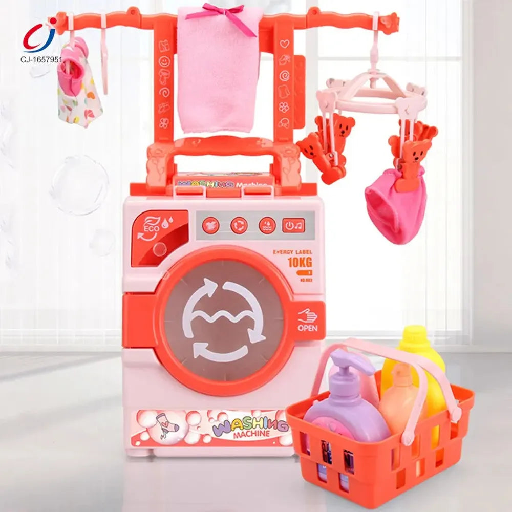FiveStar Realistic Electronic Washing Machine Play Set with Rotating Drum (3-8 Years)