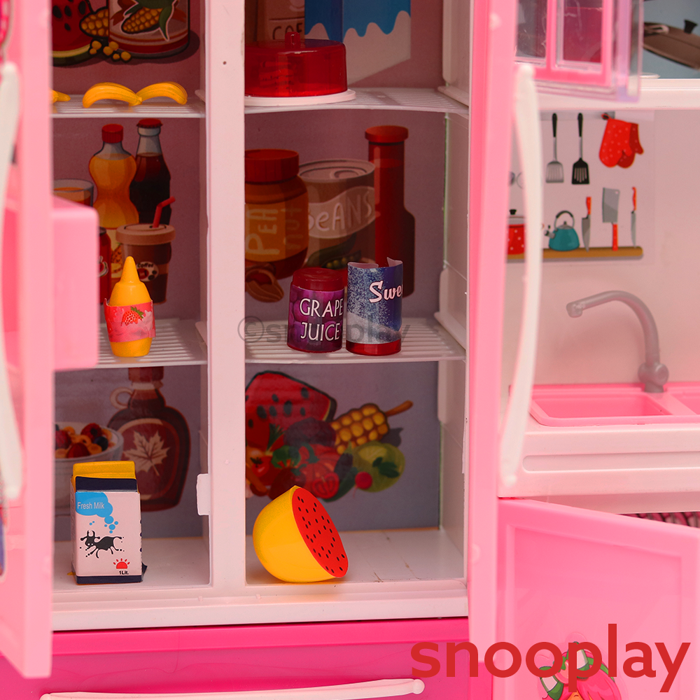 4 Compartments Home Kitchen Pretend Play Set with Light & Music (3-8 Years) | Assorted Colours