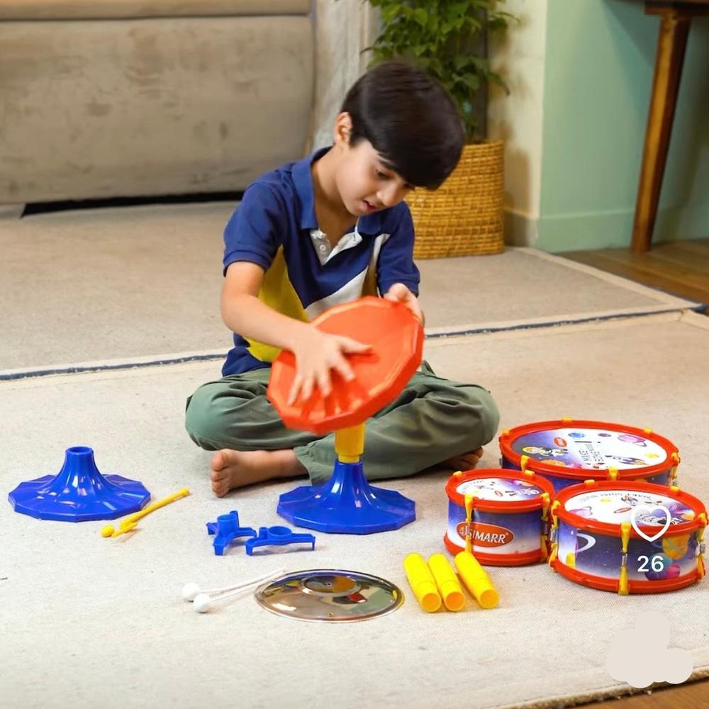 Simarr Little Rockstar Drum Set with Stool (Space Theme)