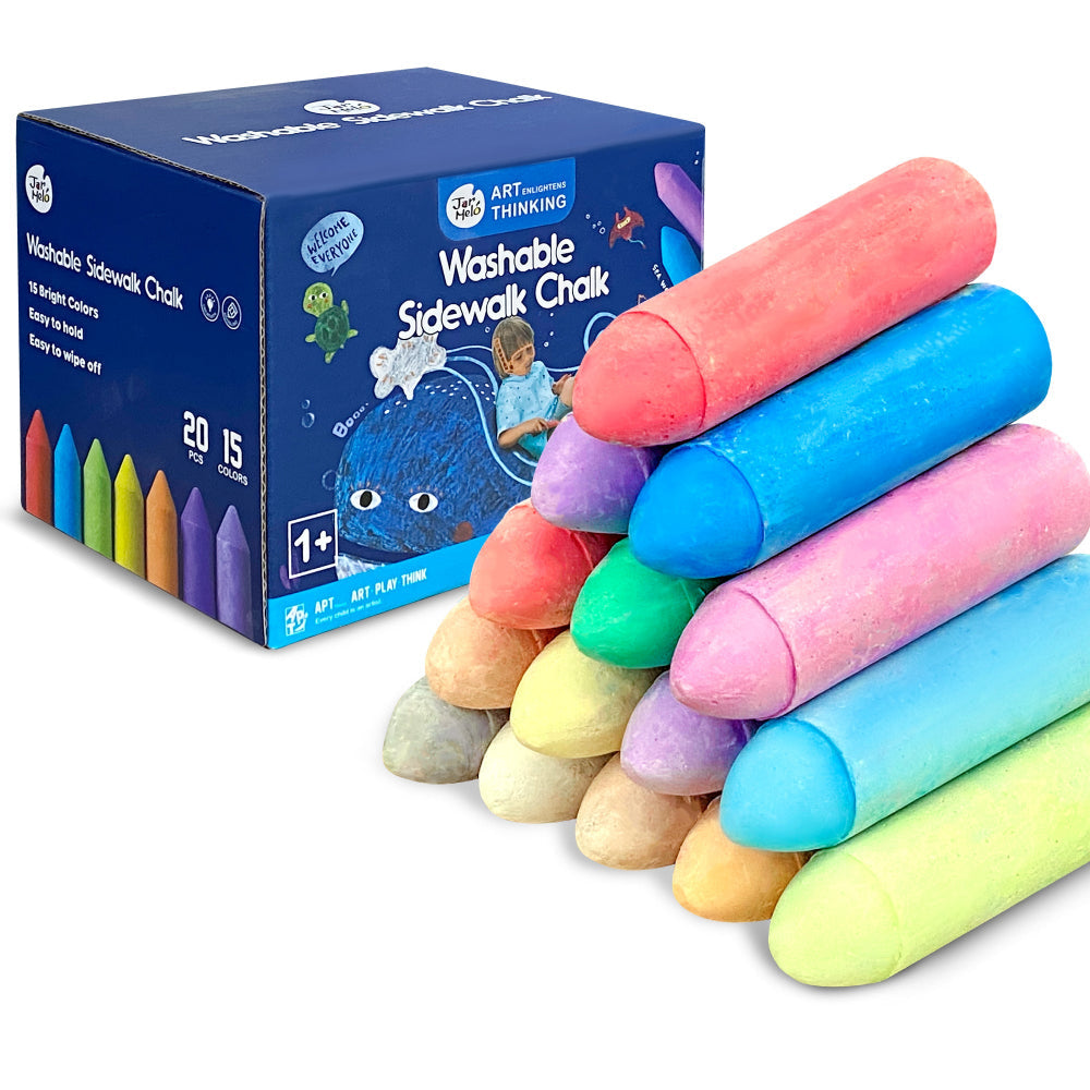 Jar Melo 15 Colors Washable Sidewalk Chalks (1-6 Years)