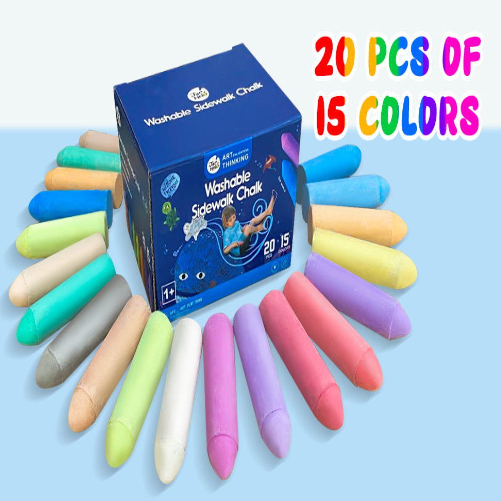 Jar Melo 15 Colors Washable Sidewalk Chalks (1-6 Years)