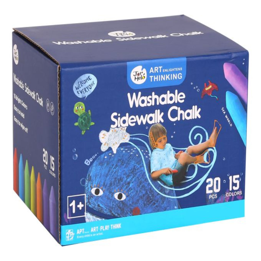 Jar Melo 15 Colors Washable Sidewalk Chalks (1-6 Years)