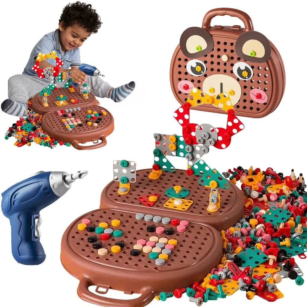 Kidology Assembly Toolbox Baby Puzzle Electric Drill Screwdriver - 203 Pieces