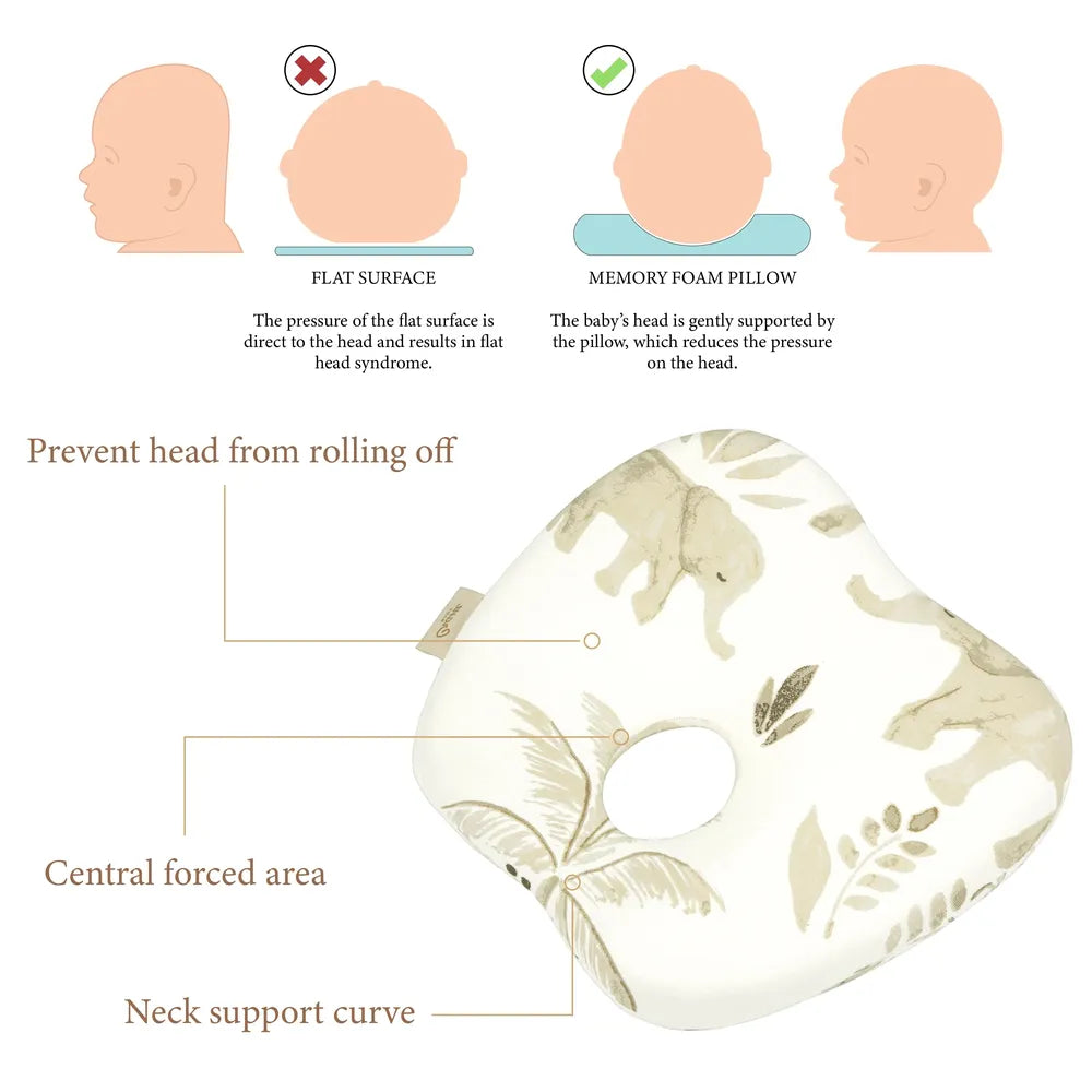 Abracadabra Crane Baby Memory Foam Pillow - Kendi Safari