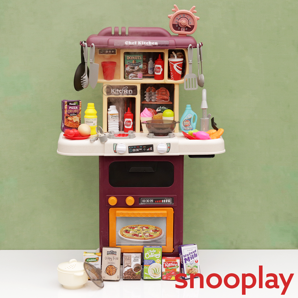 Little Chef Kitchen Set with Spray, Boiling & Running Water Features - 64 Pieces (3-6 Years)