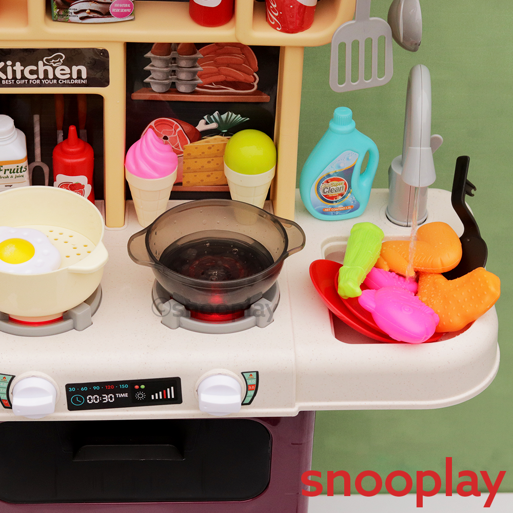 Little Chef Kitchen Set with Spray, Boiling & Running Water Features - 64 Pieces (3-6 Years)