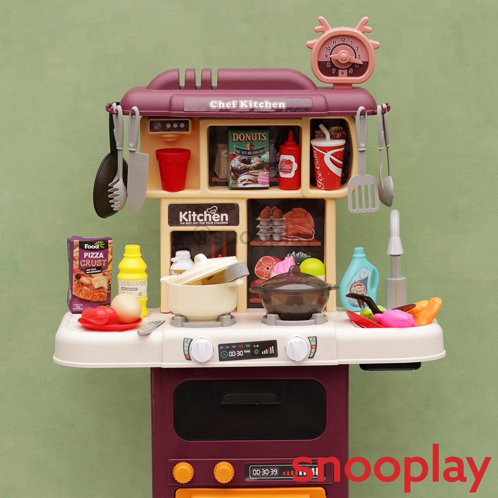 Little Chef Kitchen Set with Spray, Boiling & Running Water Features - 64 Pieces (3-6 Years)