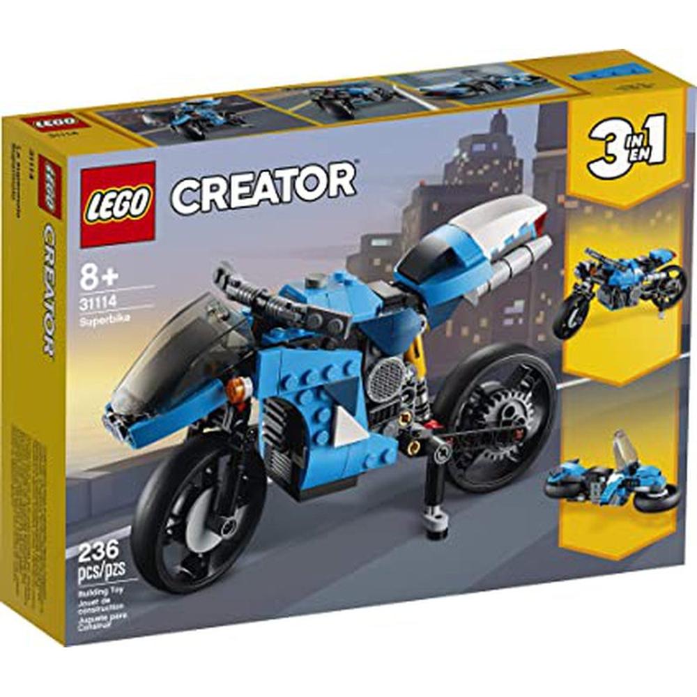 Lego Creator New 2021 3 In 1 Superbike Building Blocks | 31114 - 236 Pieces (8-14 Years)