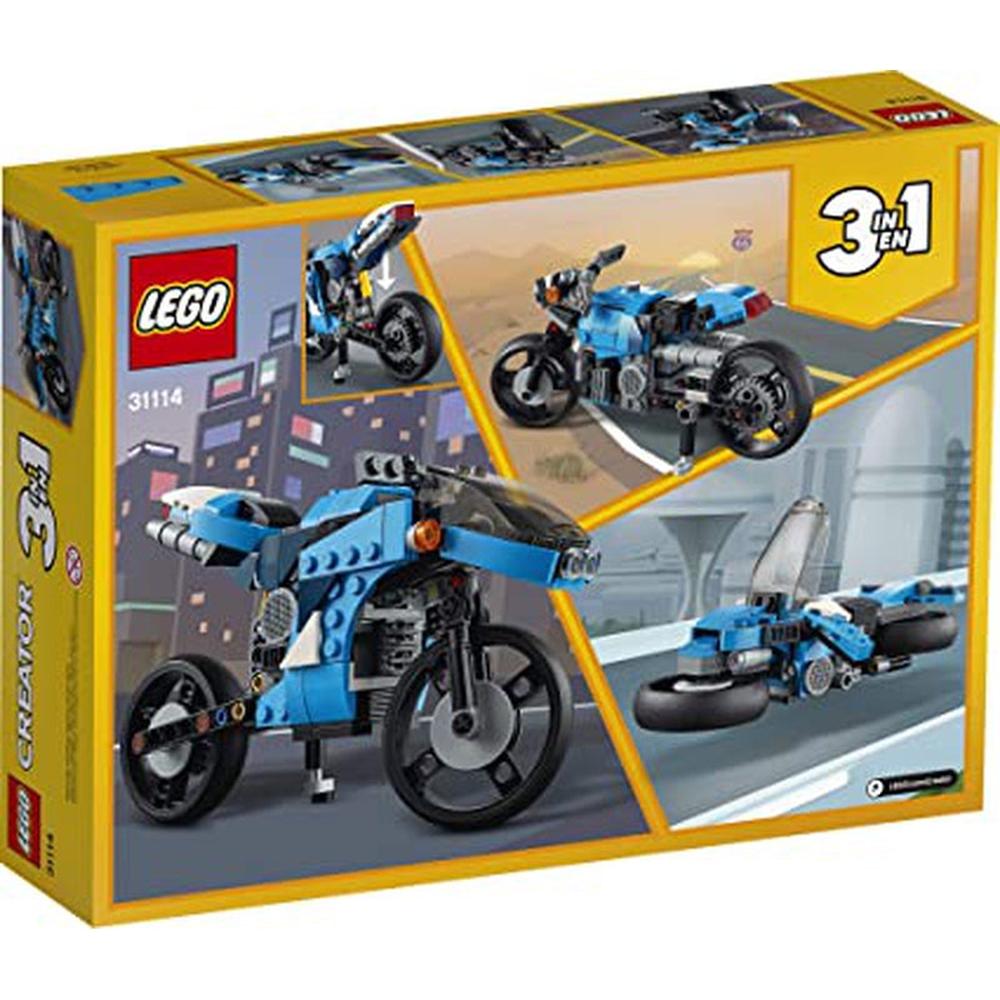 Lego Creator New 2021 3 In 1 Superbike Building Blocks | 31114 - 236 Pieces (8-14 Years)