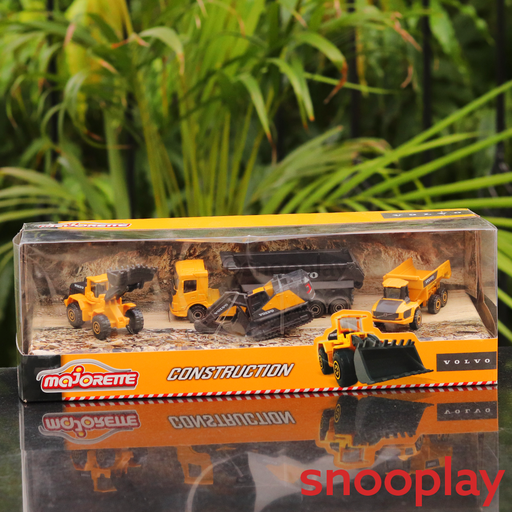 Set of 4 Licensed Volvo Construction Vehicles Set - Excavator, Wheel Loader, Dump Truck & Hauler