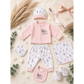Mama's Care Jungle Safari 9 Pieces Gift Set - 100% Cotton Interlock Theme | Pink