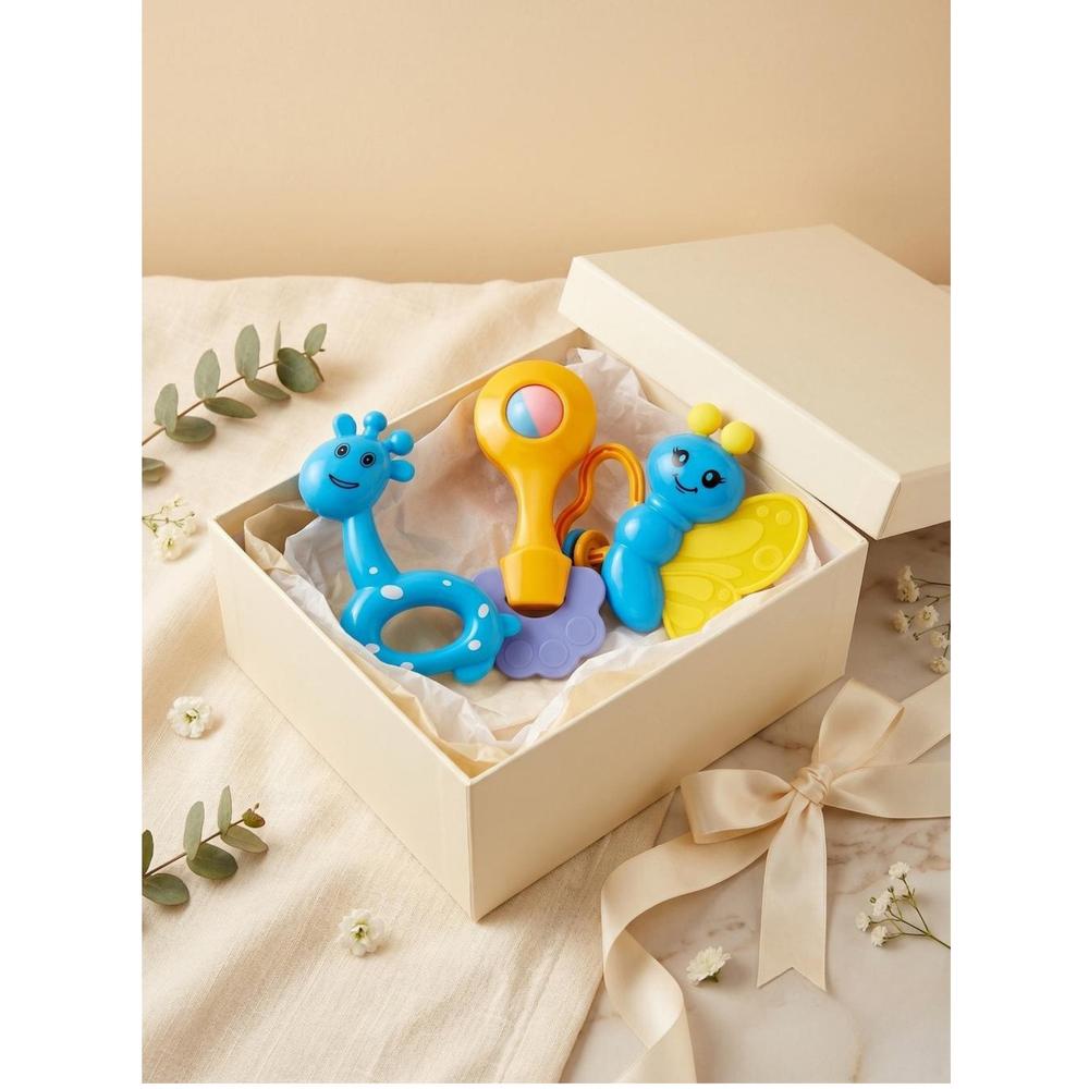 Mama's Care Jungle Safari 13 Pieces Gift Set - Pack of 10+3 Teether & Rattle | Pink
