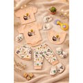 Mama's Care Funday 11 Pieces Gift Set - Pack of 10+1 Teether Cum Rattle | Dark Peach