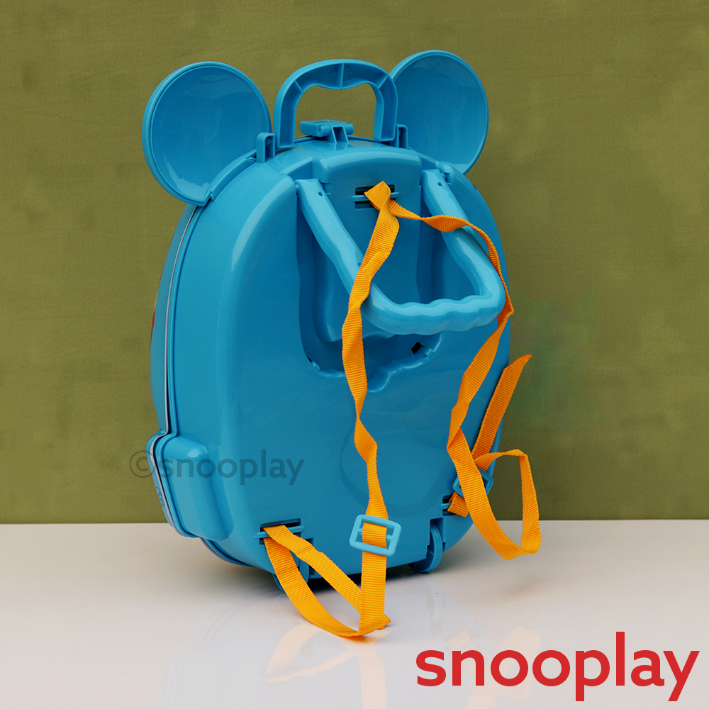 Kriiddaank 2 in 1 Original Mickey Portable Trolley & Backpack Doctor Kit with Light & Sound - 8 Pieces | Licensed Disney Toy (3-8 Years)