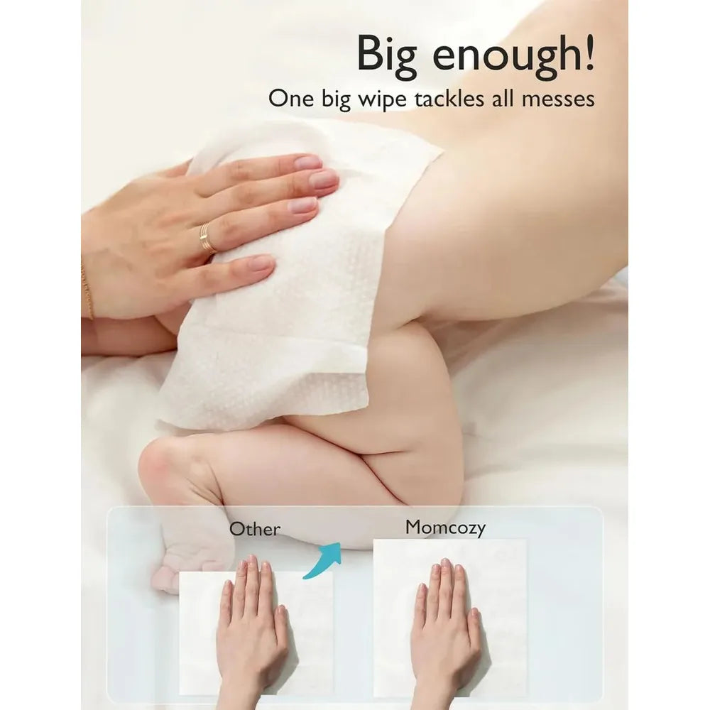 Momcozy 99% Water Baby Wipes - 60 Wipes (Extra Large Size)