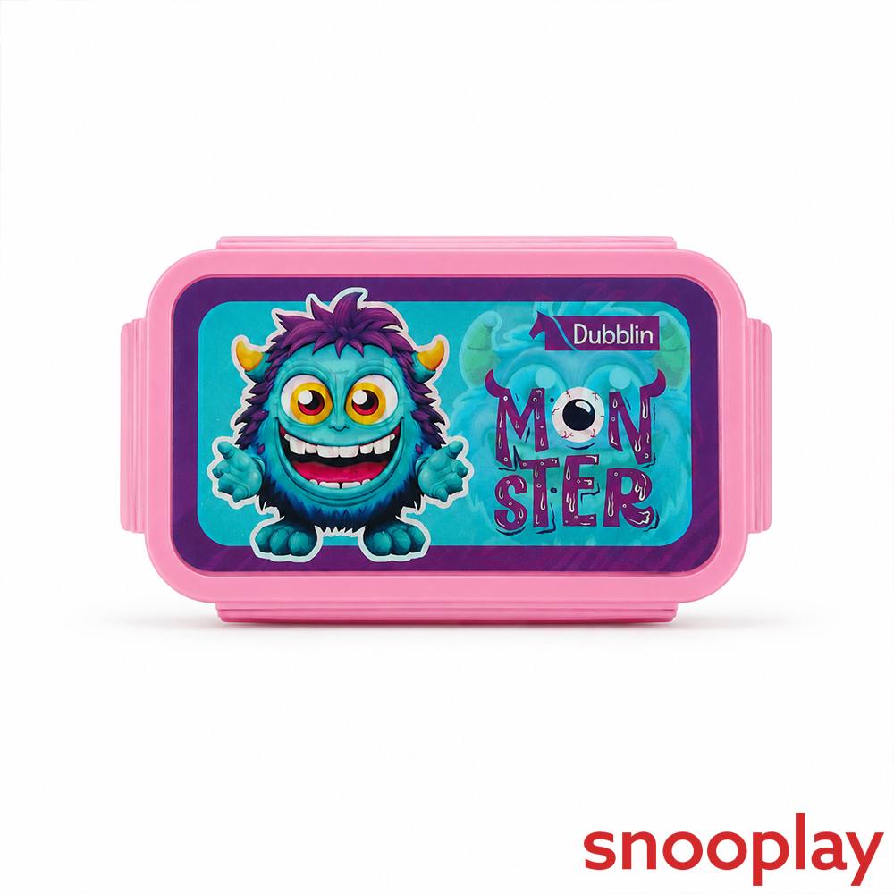 Dubblin Goofy Little Monster Insulated Lunch Box - 450ml | Pink, Yellow