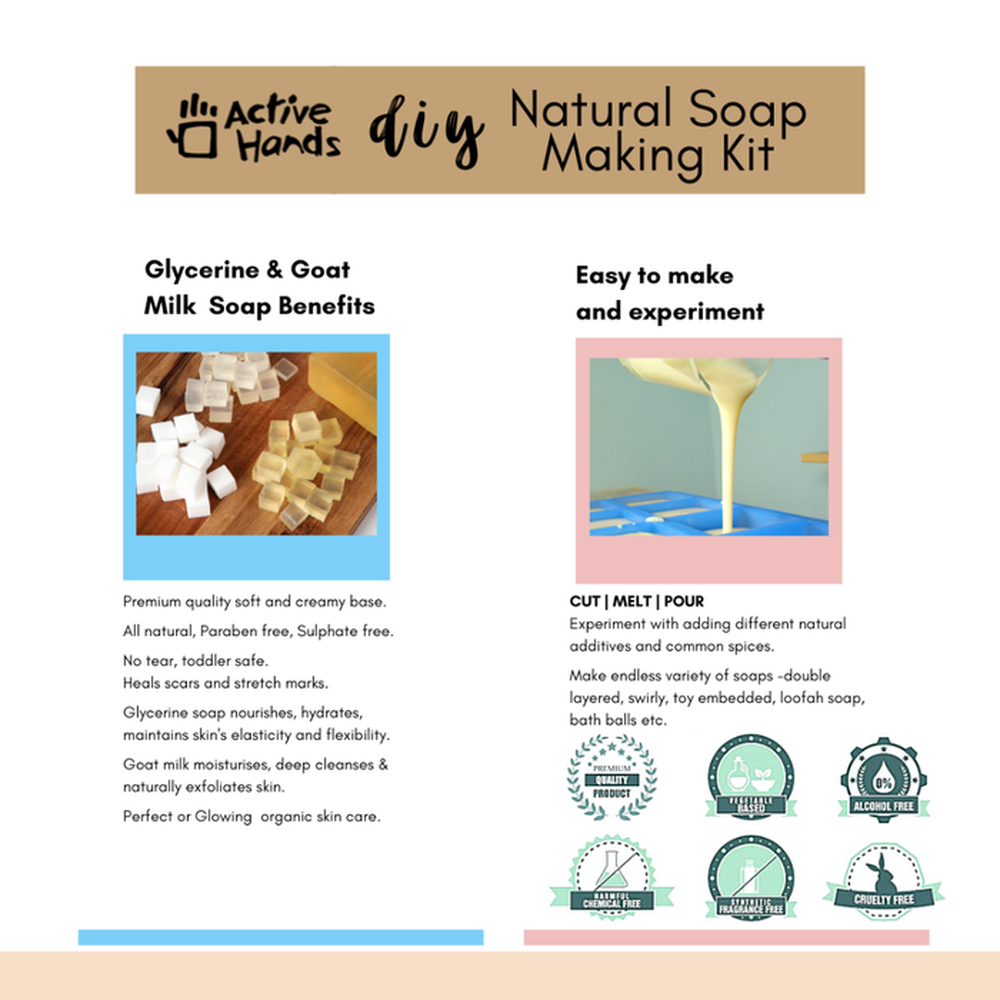 Active Hands Make Your Own Natural Soaps Kit with Moulds & Scents (7 Years till Grown Ups)