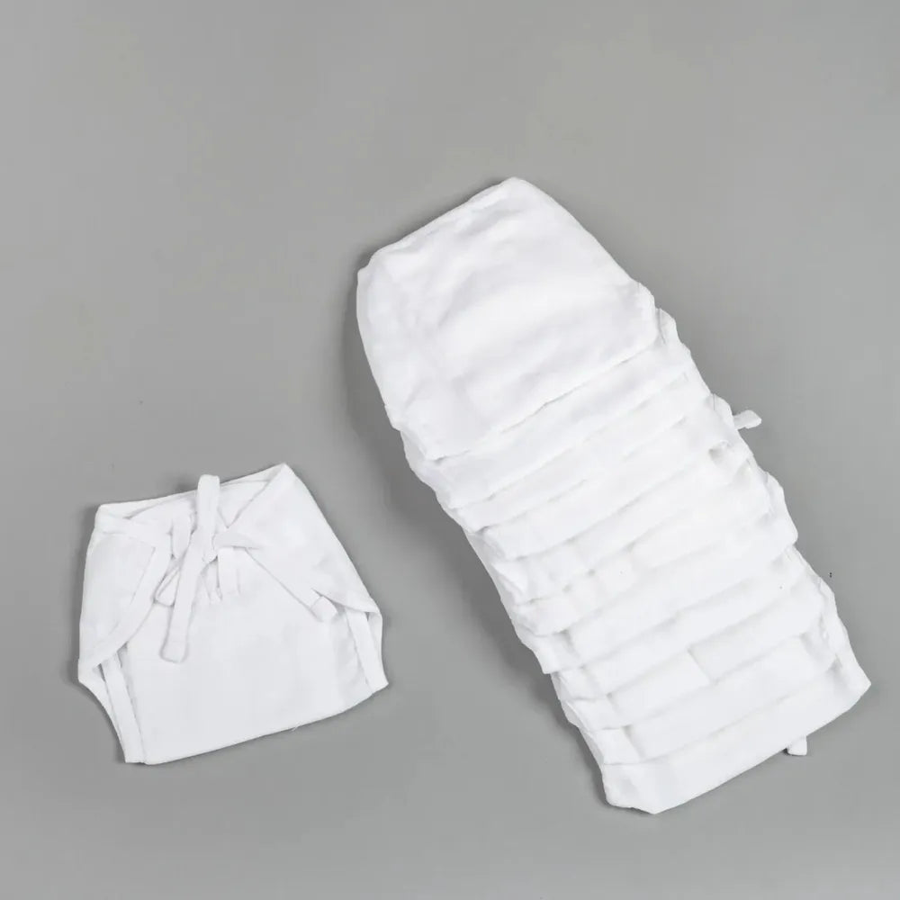 Beelittle Pure White 12-Pack Organic Stuffed Muslin Nappy Set (0-3 Months)