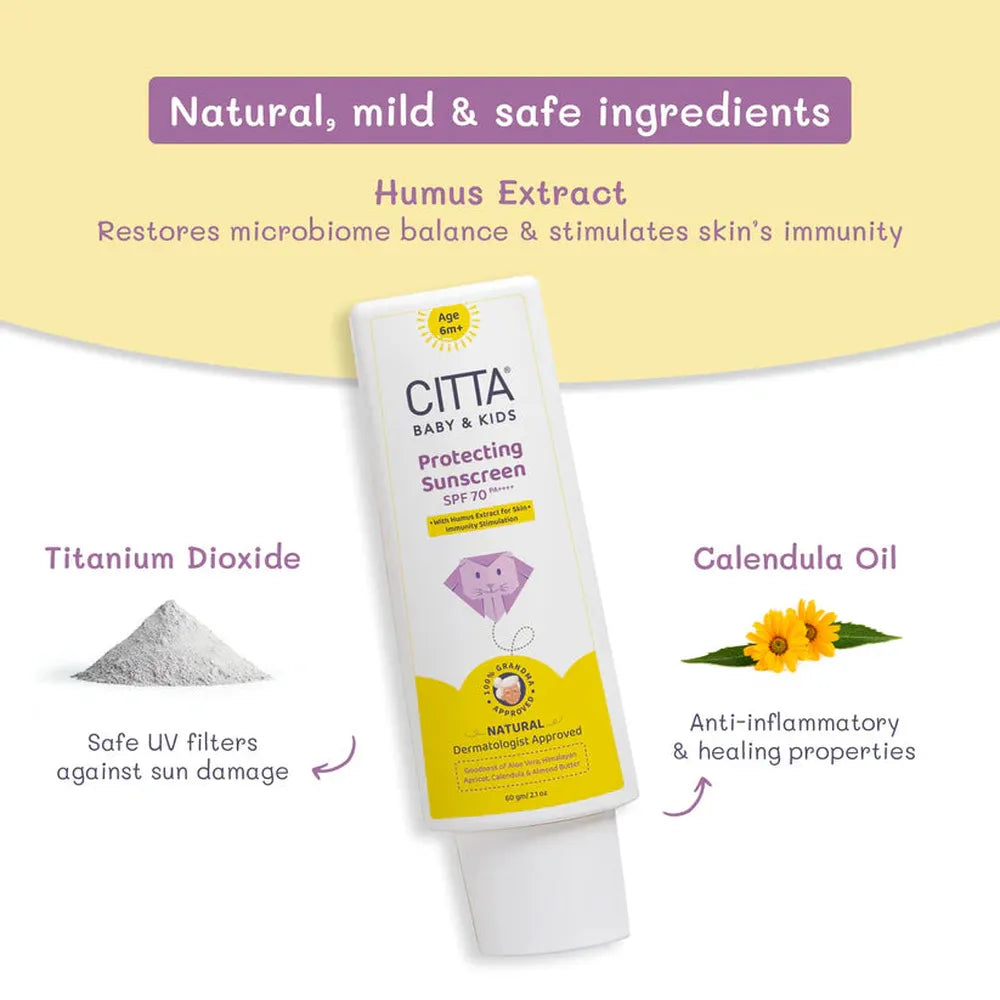 Citta Sunscreen Lotion for Babies & Kids - SPF 70 PA++++ (60 gm)