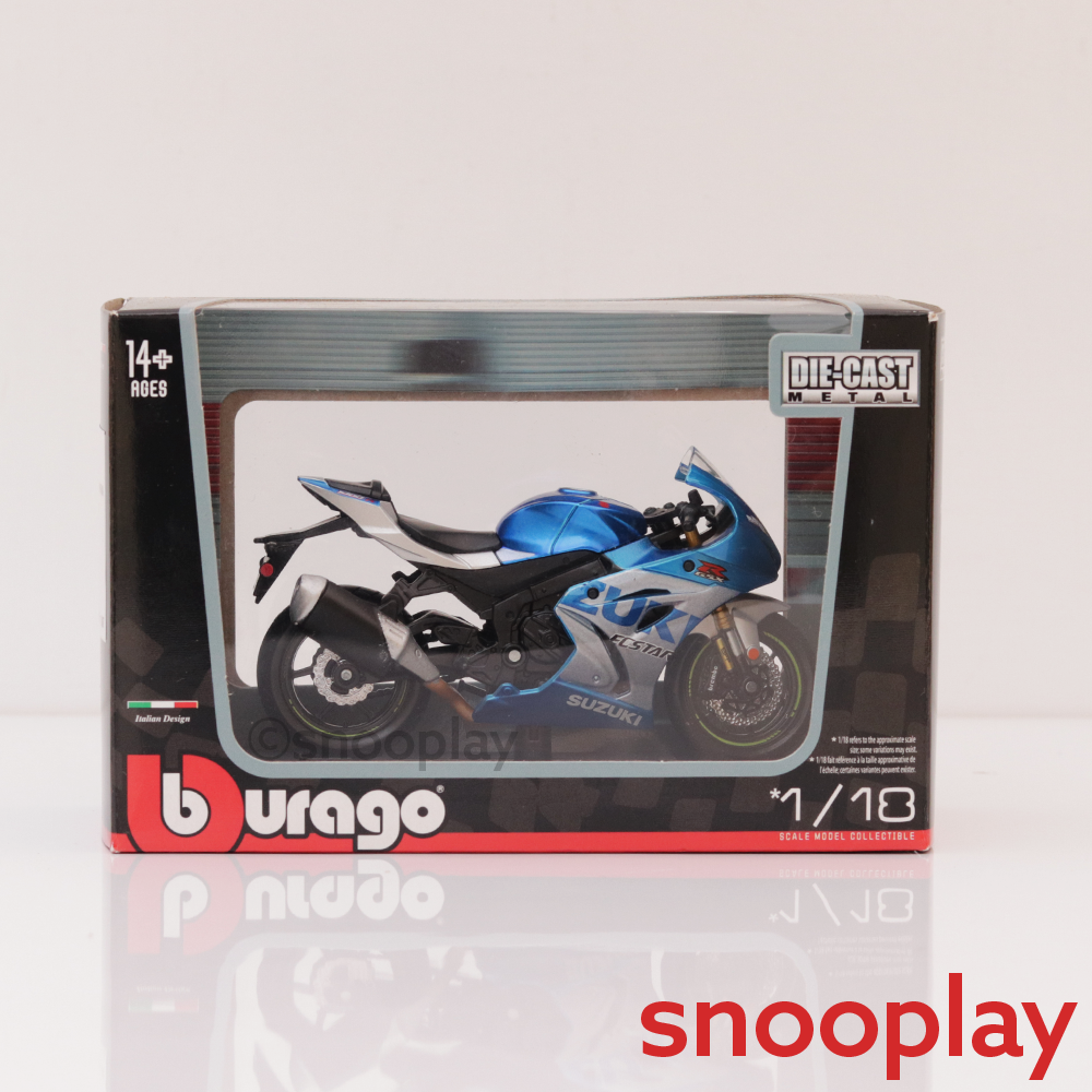 Bburago Original Suzuki GSX-R1000 R 2021 Licensed Diecast Bike | 1:18 Scale Model (14 Years Till Grown Ups)
