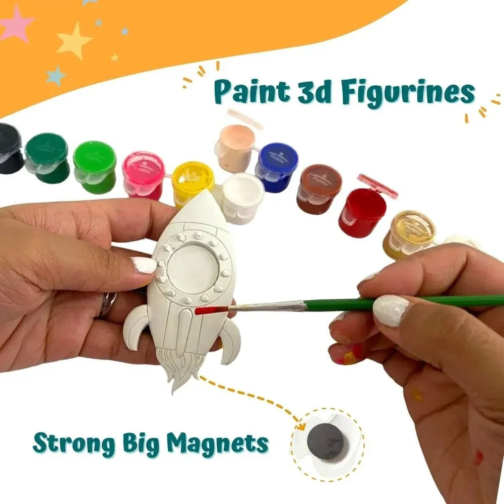 Craftopedia 4 In 1 Canvas Set - Outer Space with 3D Magnets Greeting Cards Stickers