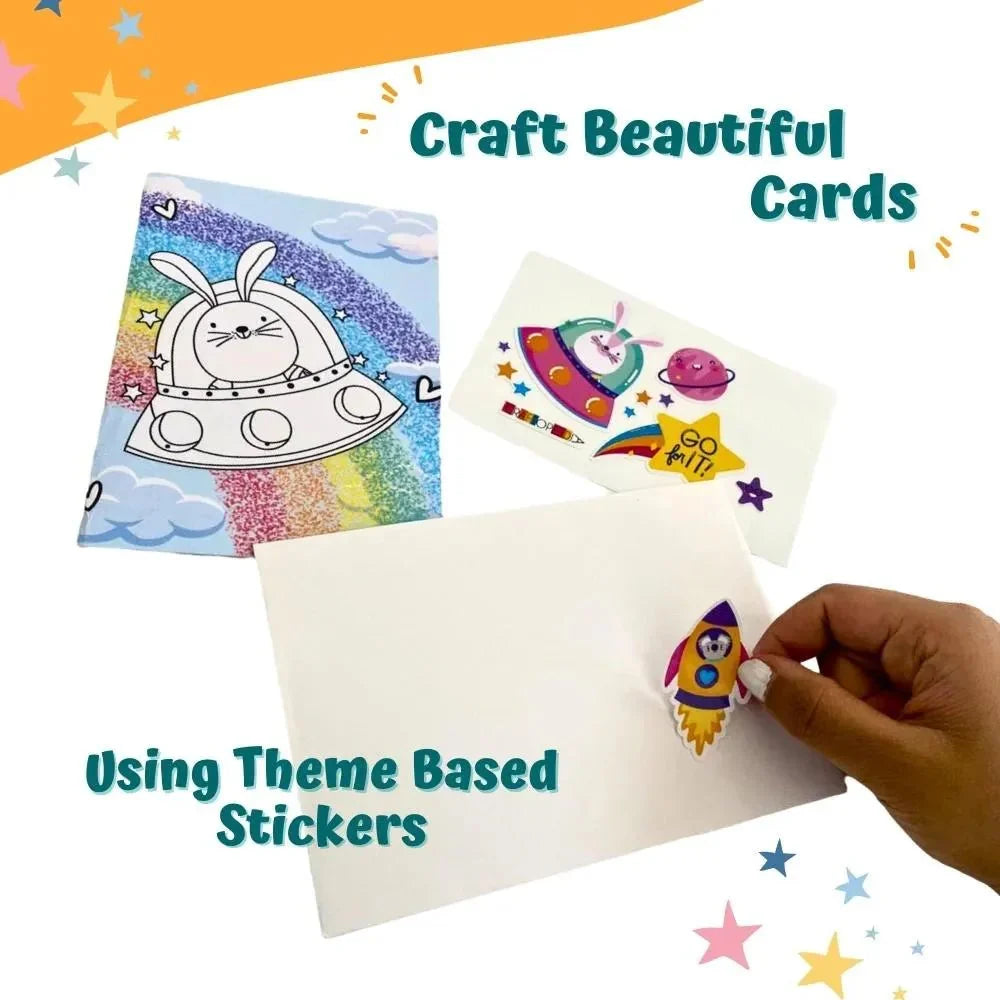 Craftopedia 4 In 1 Canvas Set - Outer Space with 3D Magnets Greeting Cards Stickers