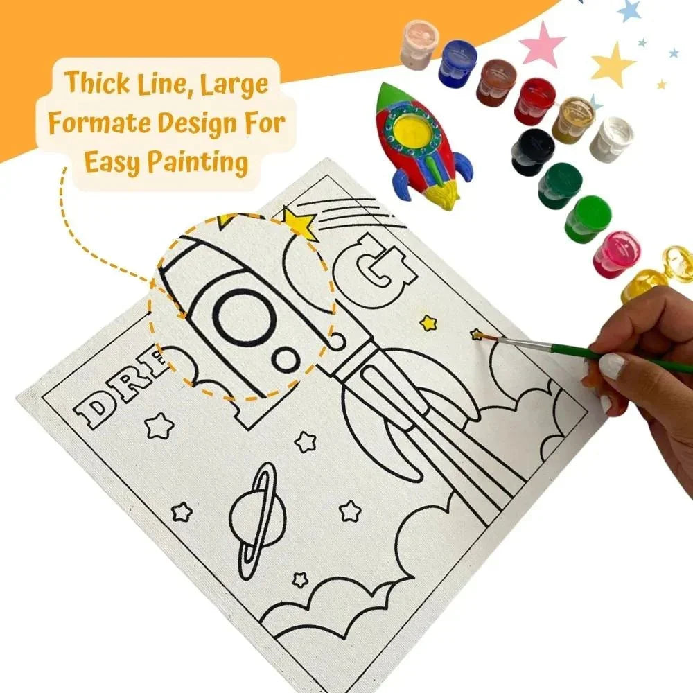 Craftopedia 4 In 1 Canvas Set - Outer Space with 3D Magnets Greeting Cards Stickers