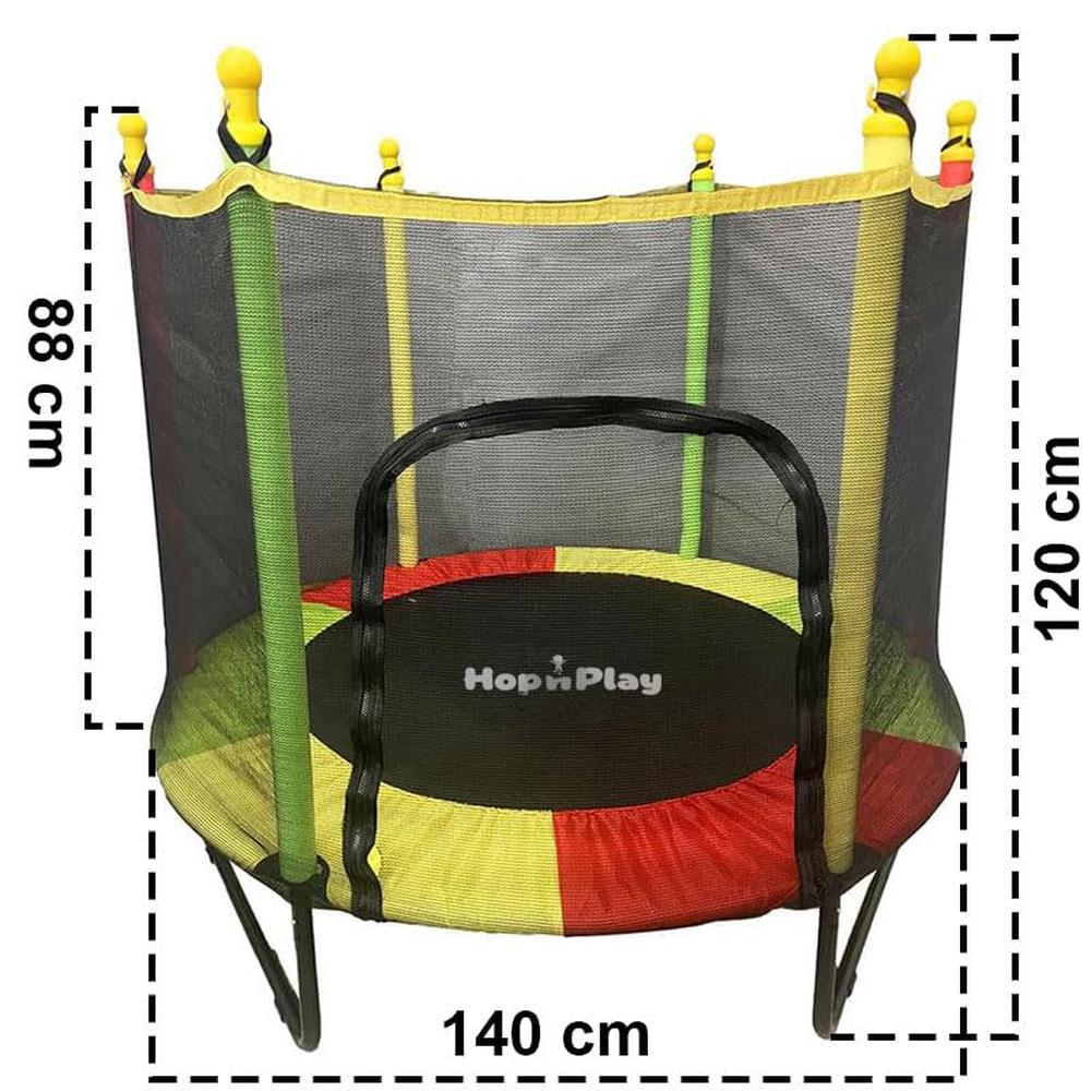 Hop N Play 4.5 Feet Trampoline with Safety Net | U Shaped Legs (3-10 Years)