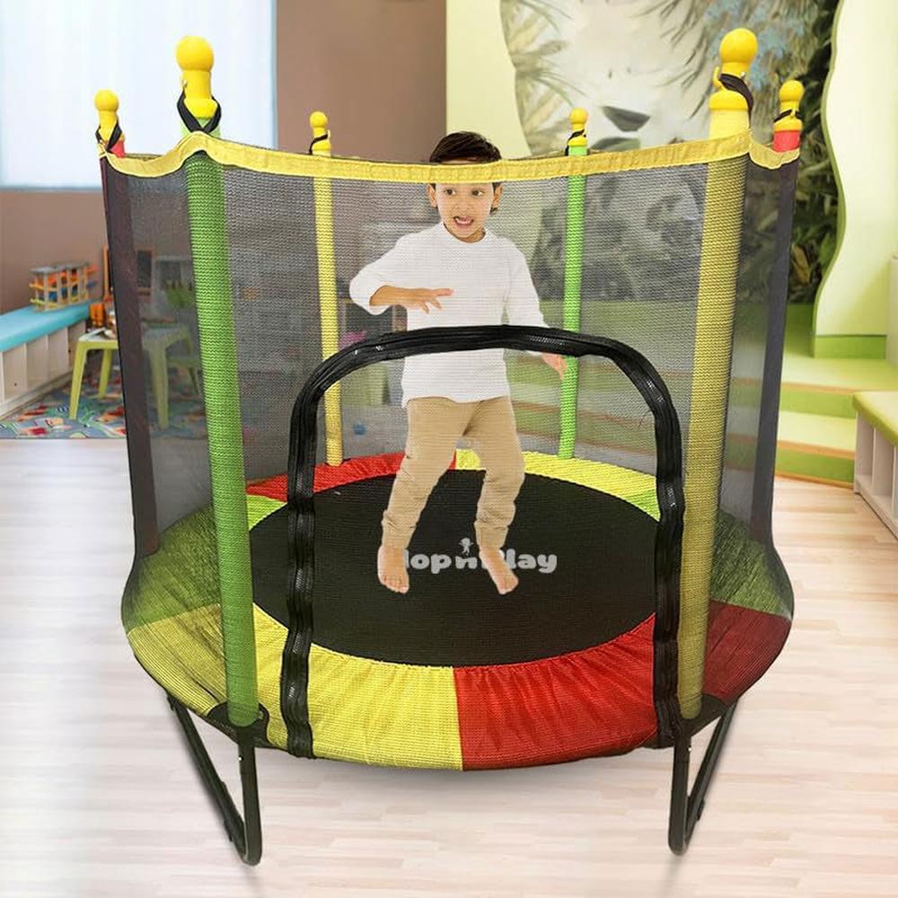 Hop N Play 4.5 Feet Trampoline with Safety Net | U Shaped Legs (3-10 Years)