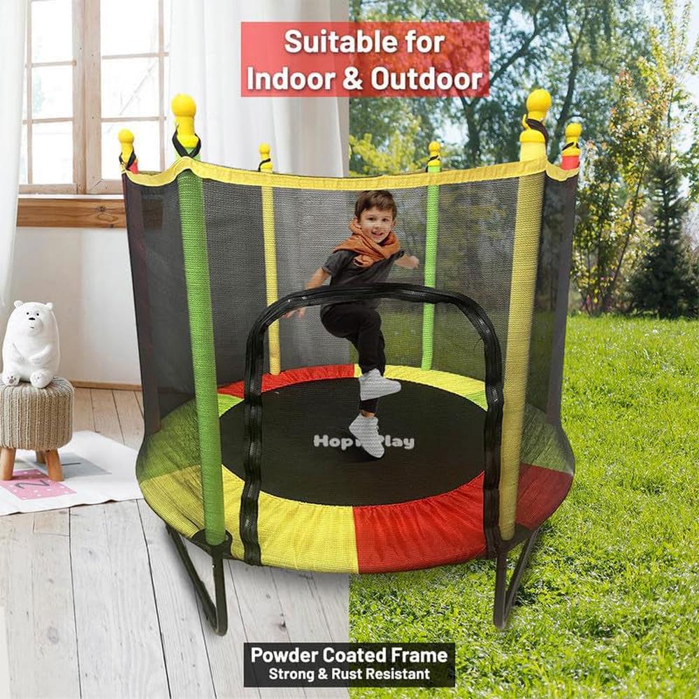 Hop N Play 4.5 Feet Trampoline with Safety Net | U Shaped Legs (3-10 Years)