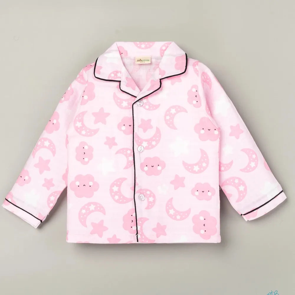 Beelittle Pink Moon 2-Piece Muslin Pyjamas Set