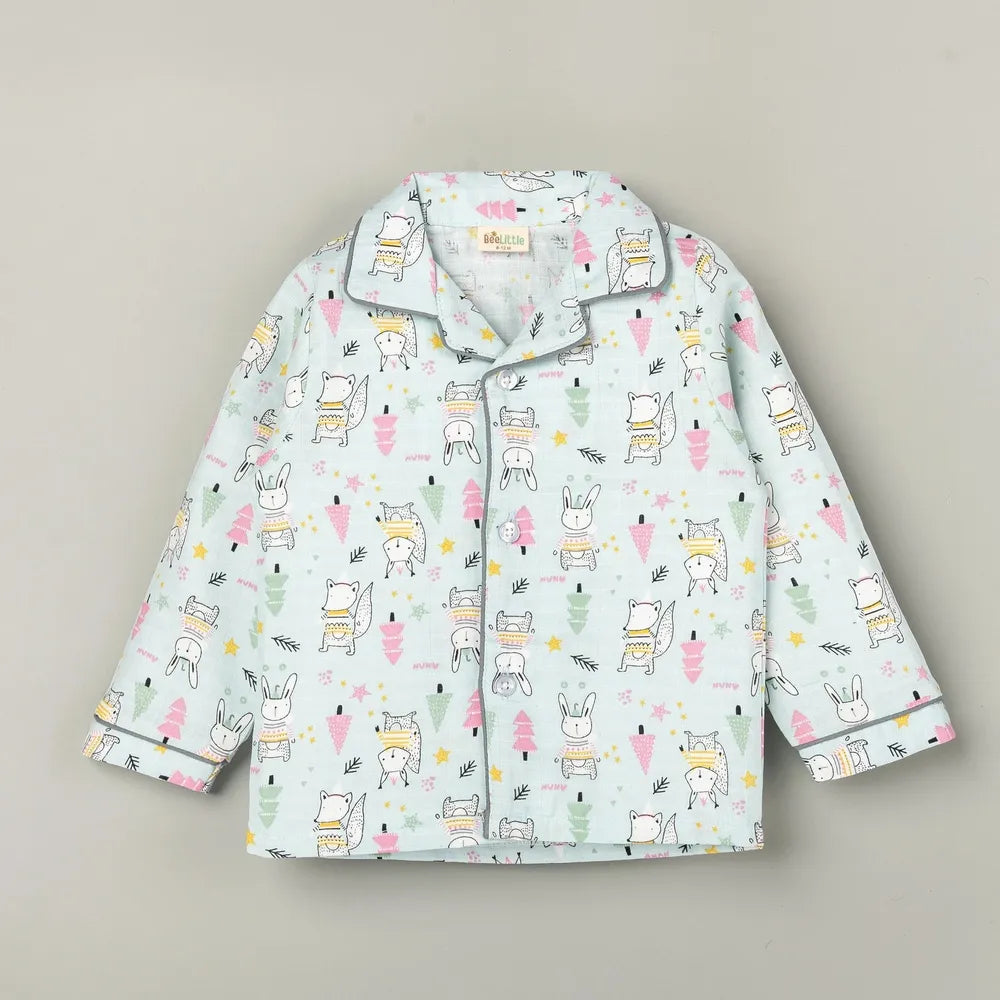 Beelittle Winter Bunny 2-Piece Muslin Pyjamas Set