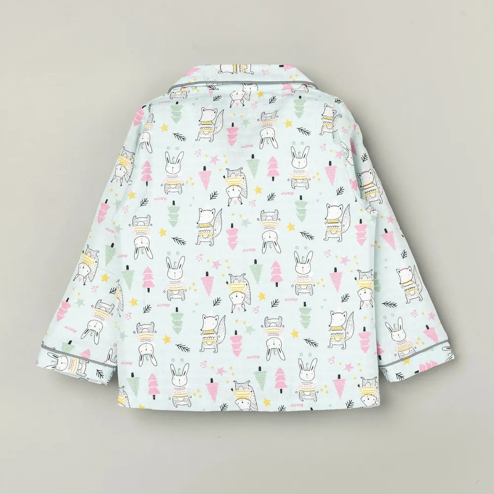 Beelittle Winter Bunny 2-Piece Muslin Pyjamas Set