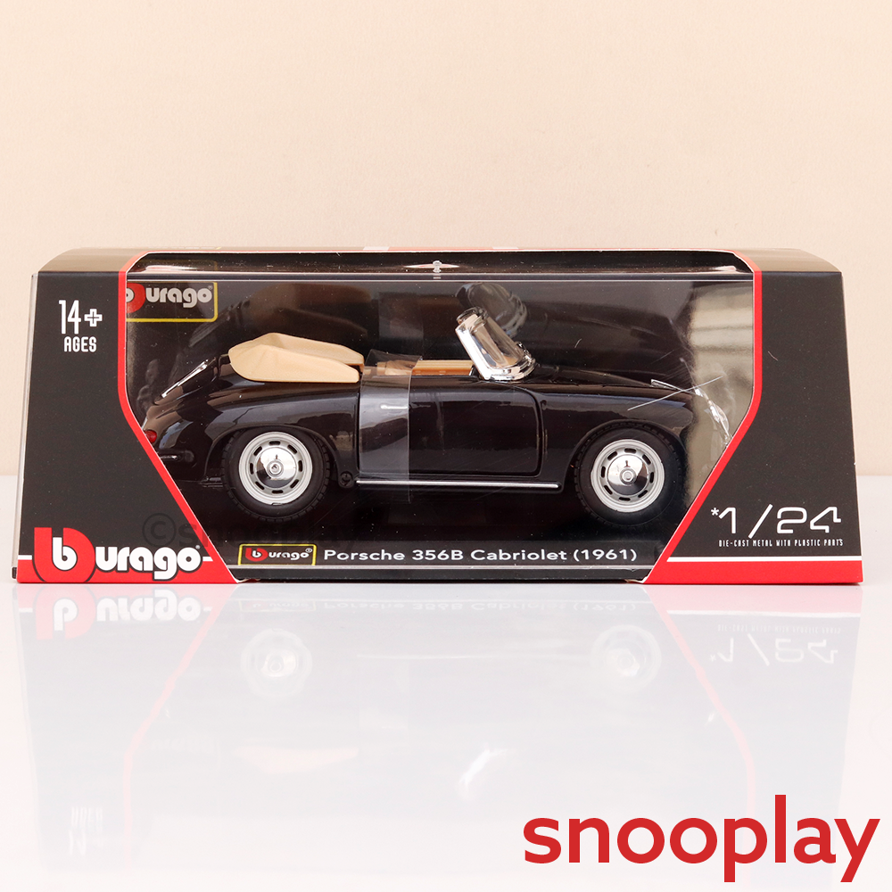 Bburago Original Porsche 356B Cabriolet (1961) Licensed Diecast Car | 1:24 Scale Model (14 Years Till Grown Ups)