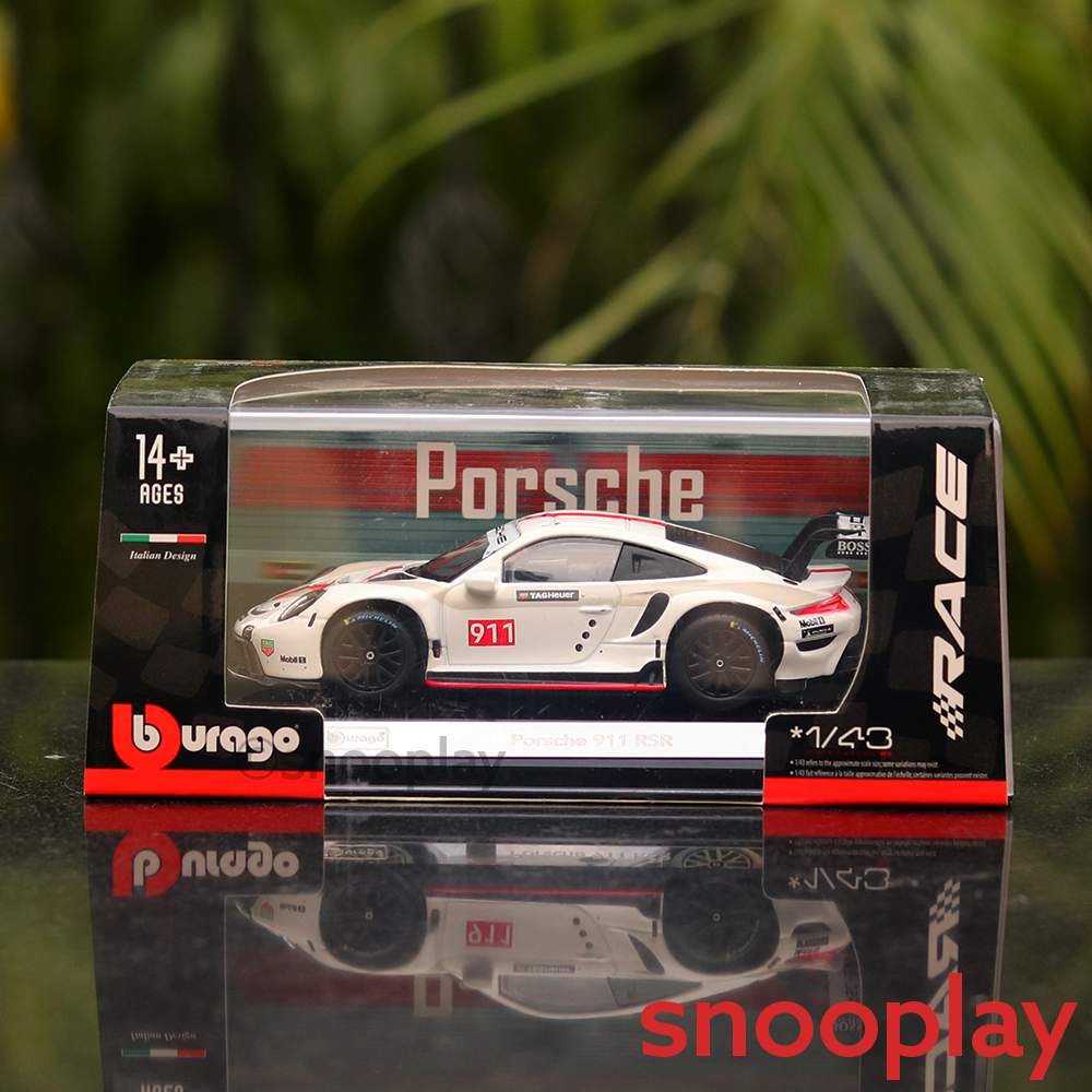 Bburago  Original and Licensed Porsche 911 RSR Diecast Car | 1:43 Scale
