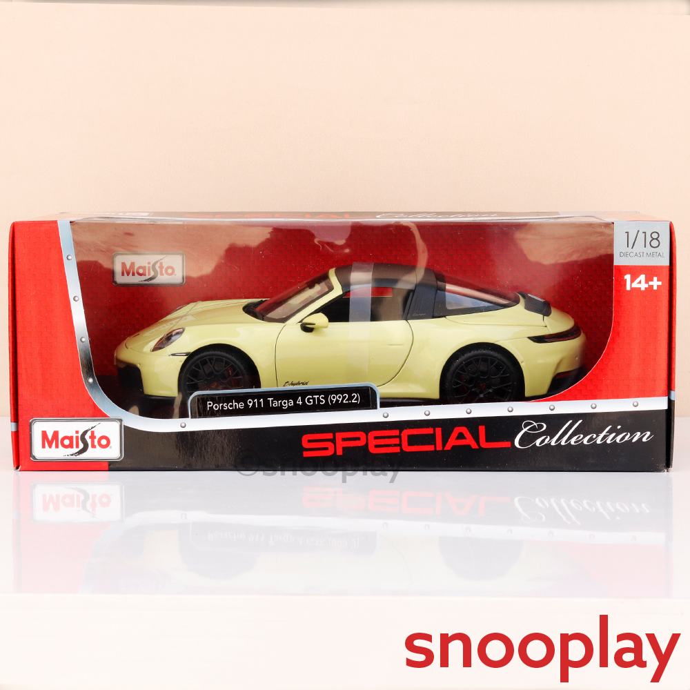 Maisto Original Porsche 911 Targa 4 GTS (992.2) Licensed Diecast Car | 1:18 Scale (14 Years till Grown Ups)