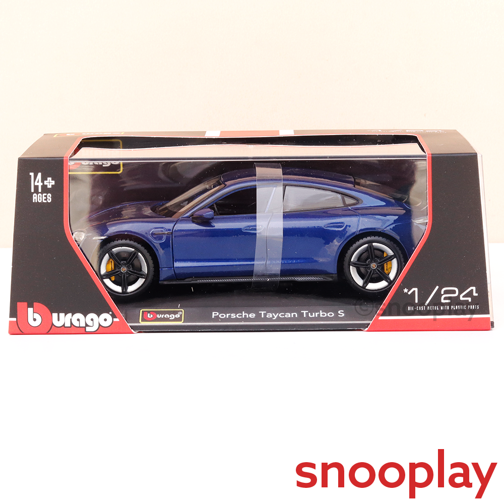 Bburago Original Porsche Taycan Turbo S Licensed Diecast Car | 1:24 Scale Model (14 Years Till Grown Ups)