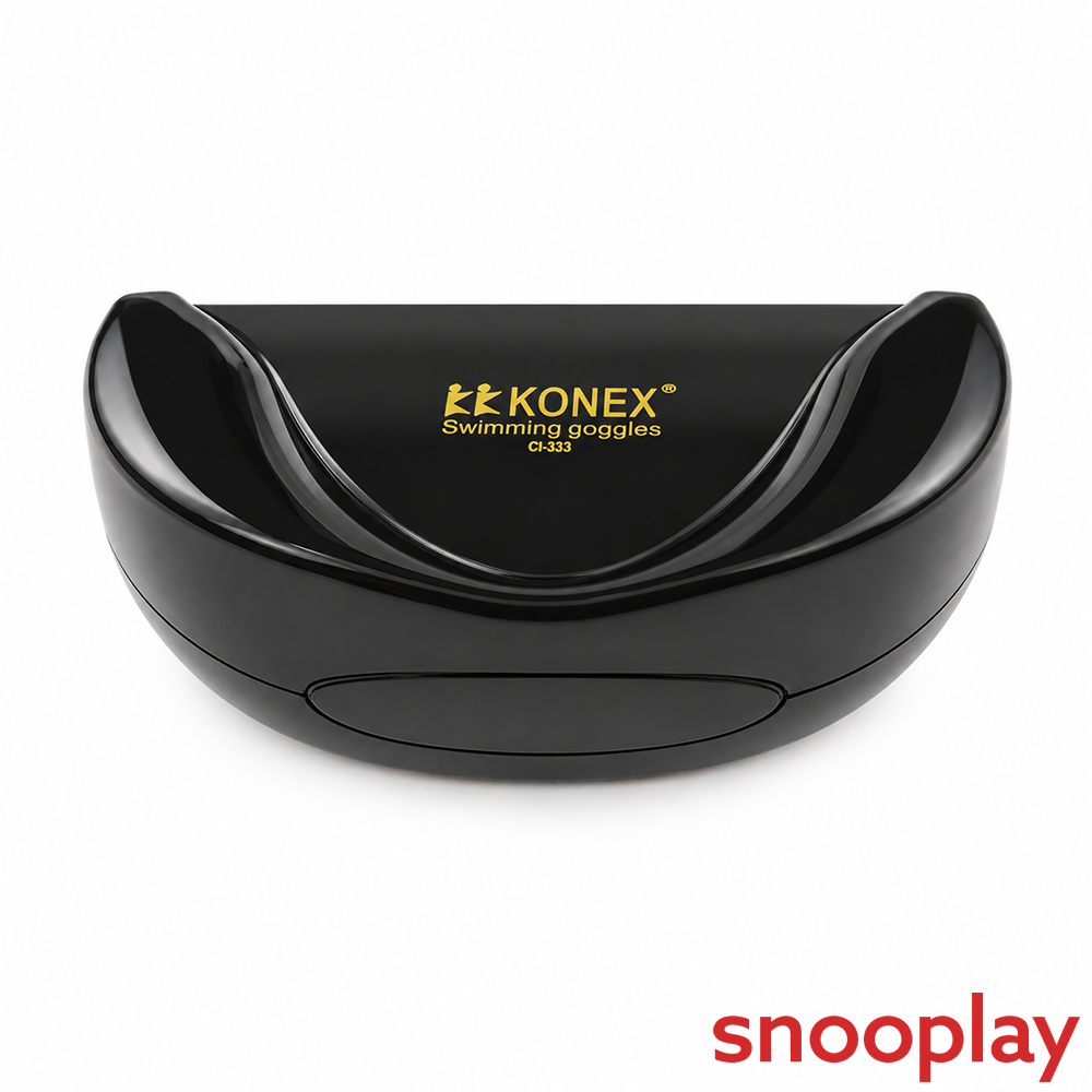 Konex Classic Swimming Goggles with Premium Box - UV Protected Lens | Anti-Fog & Anti-Leak | Blue & White