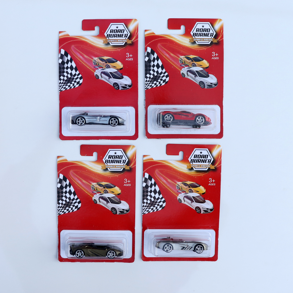 Road Burner Set of 4 Diecast Cars (Resembling Manza, Pagani, Elva, Aventador, Spyder) | Scale 1:64 (7 Years till Grown Ups) [RB-5]