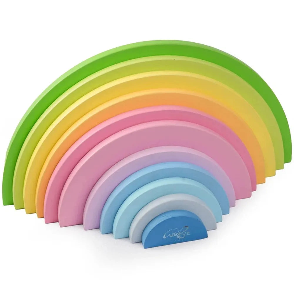 WoodBee Toys Rainbow 12 Pieces Semicircle Wooden Playset